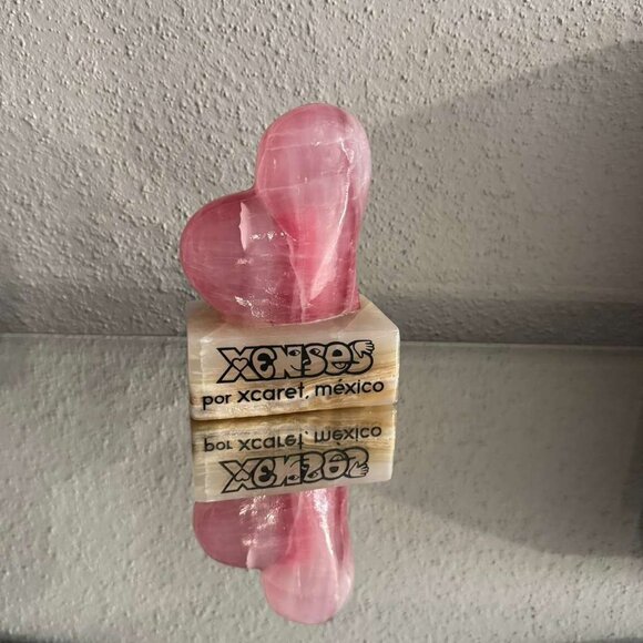 Xplor Xenses By Xcaret Mexico Rose Quartz Marble Pink Heart Lamp Night Light 5'' - Picture 8 of 10